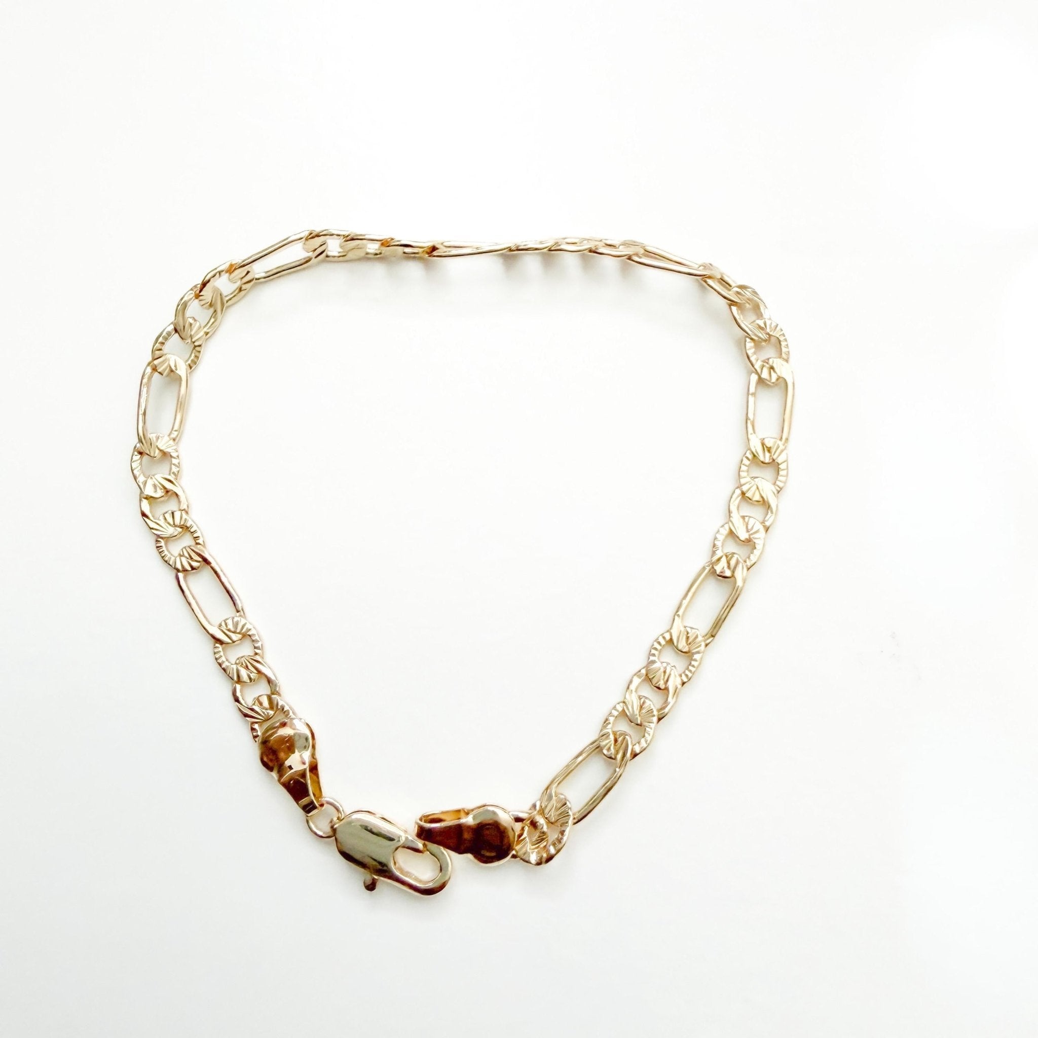 Textured figaro link bracelet - Séfan Jewelry