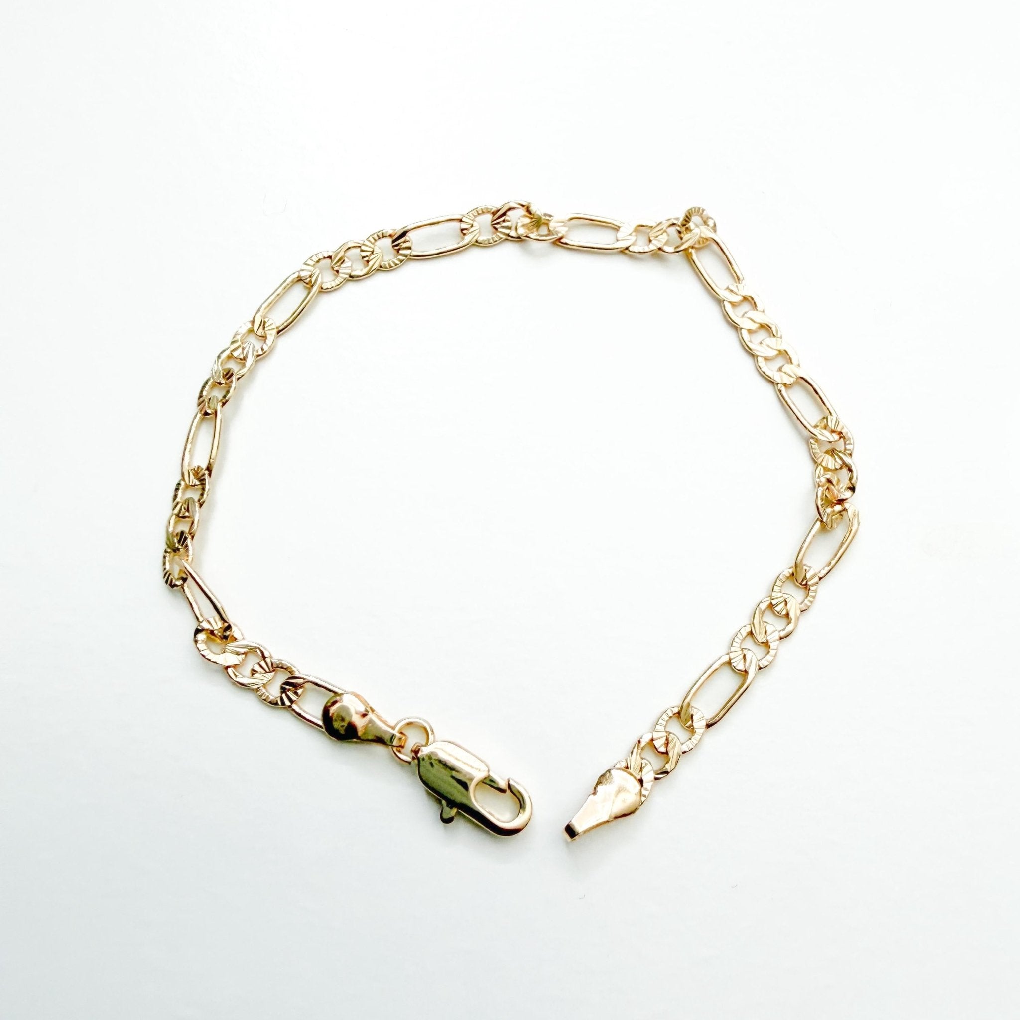 Textured figaro link bracelet - Séfan Jewelry