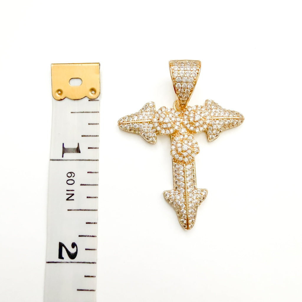 Triple rose cross pendant - Séfan Jewelry