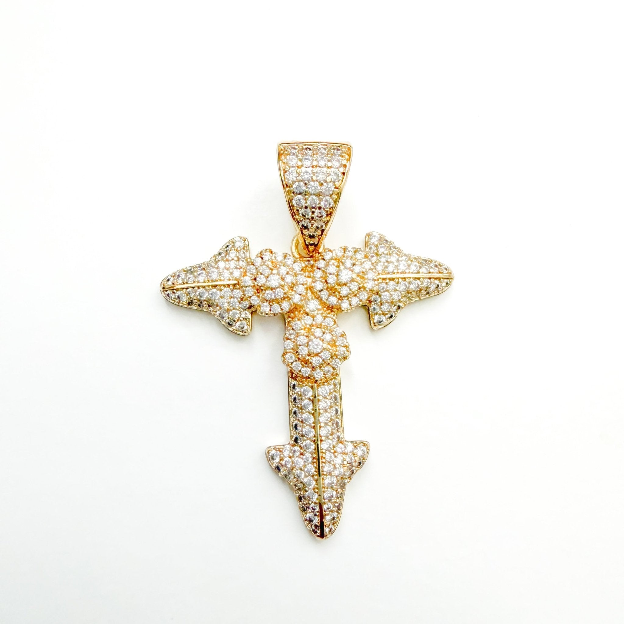 Triple rose cross pendant - Séfan Jewelry