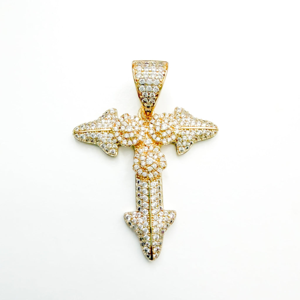 Triple rose cross pendant - Séfan Jewelry