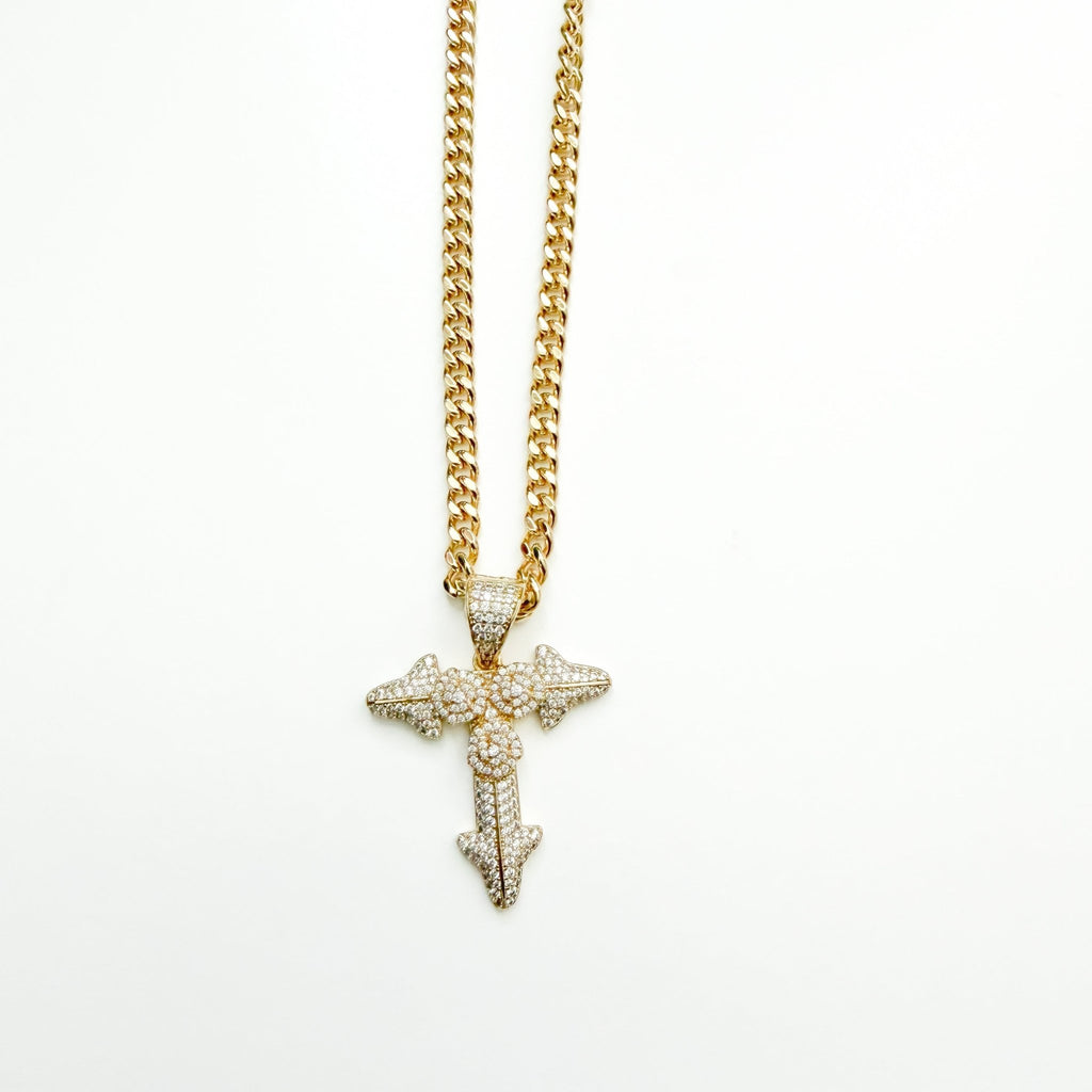 Triple rose cross pendant - Séfan Jewelry