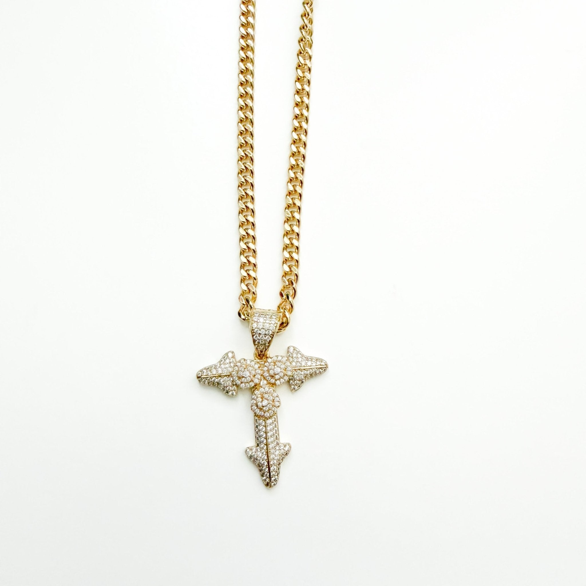 Triple rose cross pendant - Séfan Jewelry