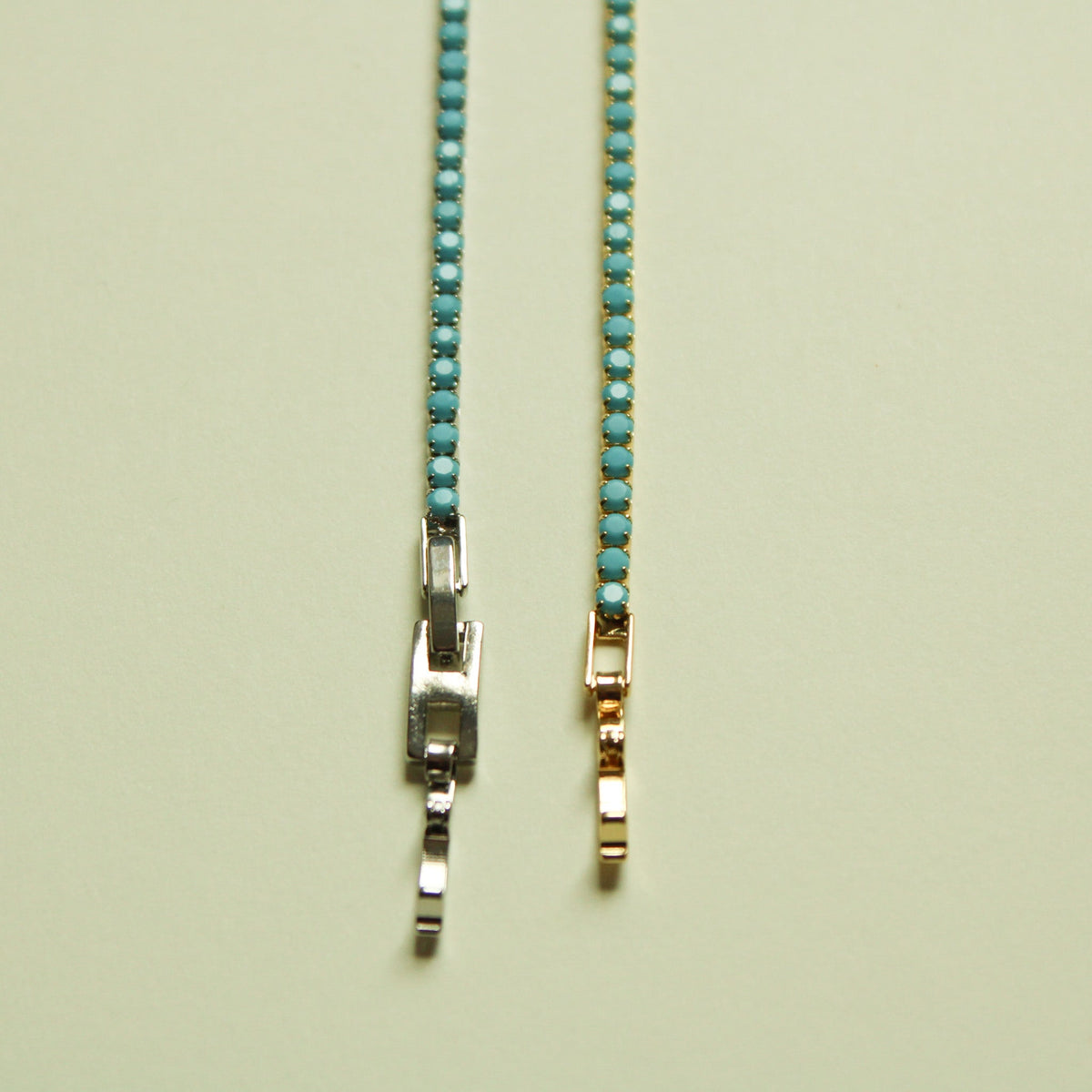 Turquoise Evil Eye Medallion Tennis Bracelet — 14K Gold Plated & White Gold Plated - Séfan Jewelry
